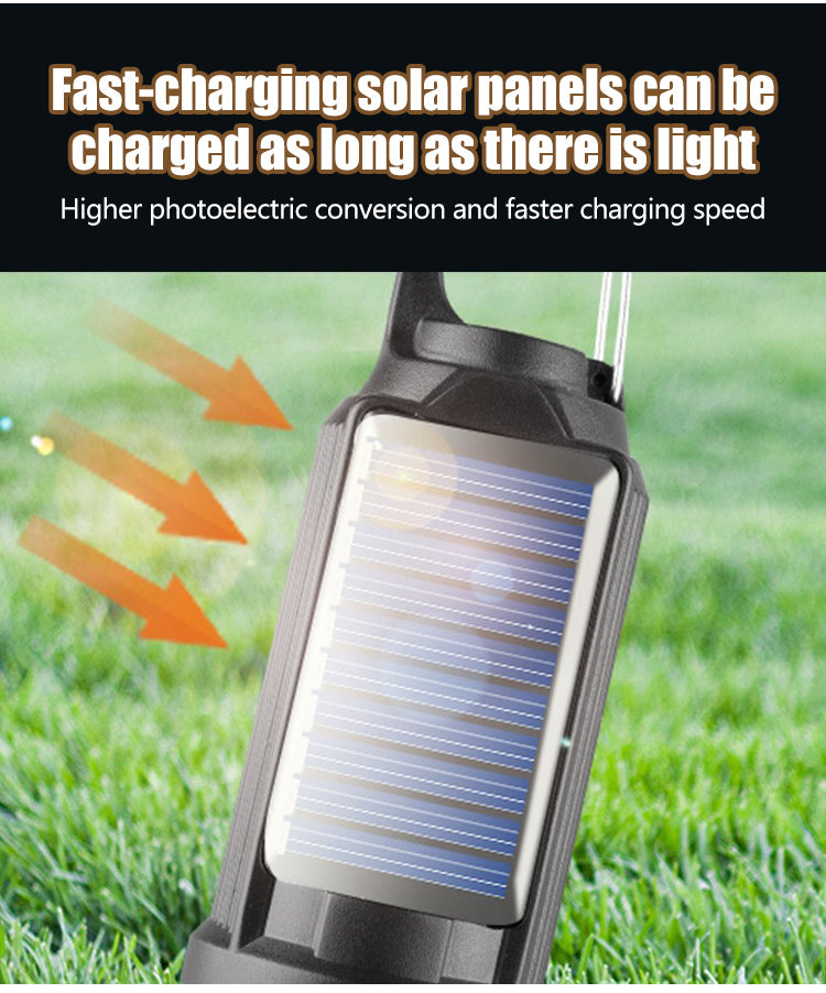 2 sztuki zniżki☀️⚡Nowa, ładowalna lampa kempingowa zasilana energią słoneczną, wielofunkcyjne, przenośne oświetlenie nastrojowe.